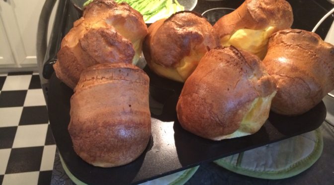 Popovers and stir fried Asian beans